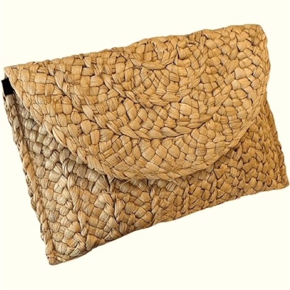Woven Natural Straw Jute Clutch Bag